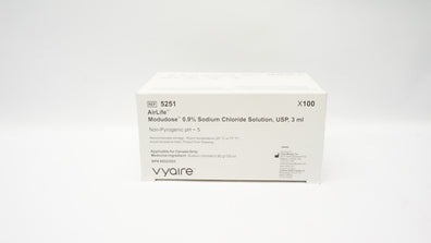 Vyaire 5251 AirLife Modudose 0.9% Sodium Chloride Solution, USP, 3mL -Box of 100